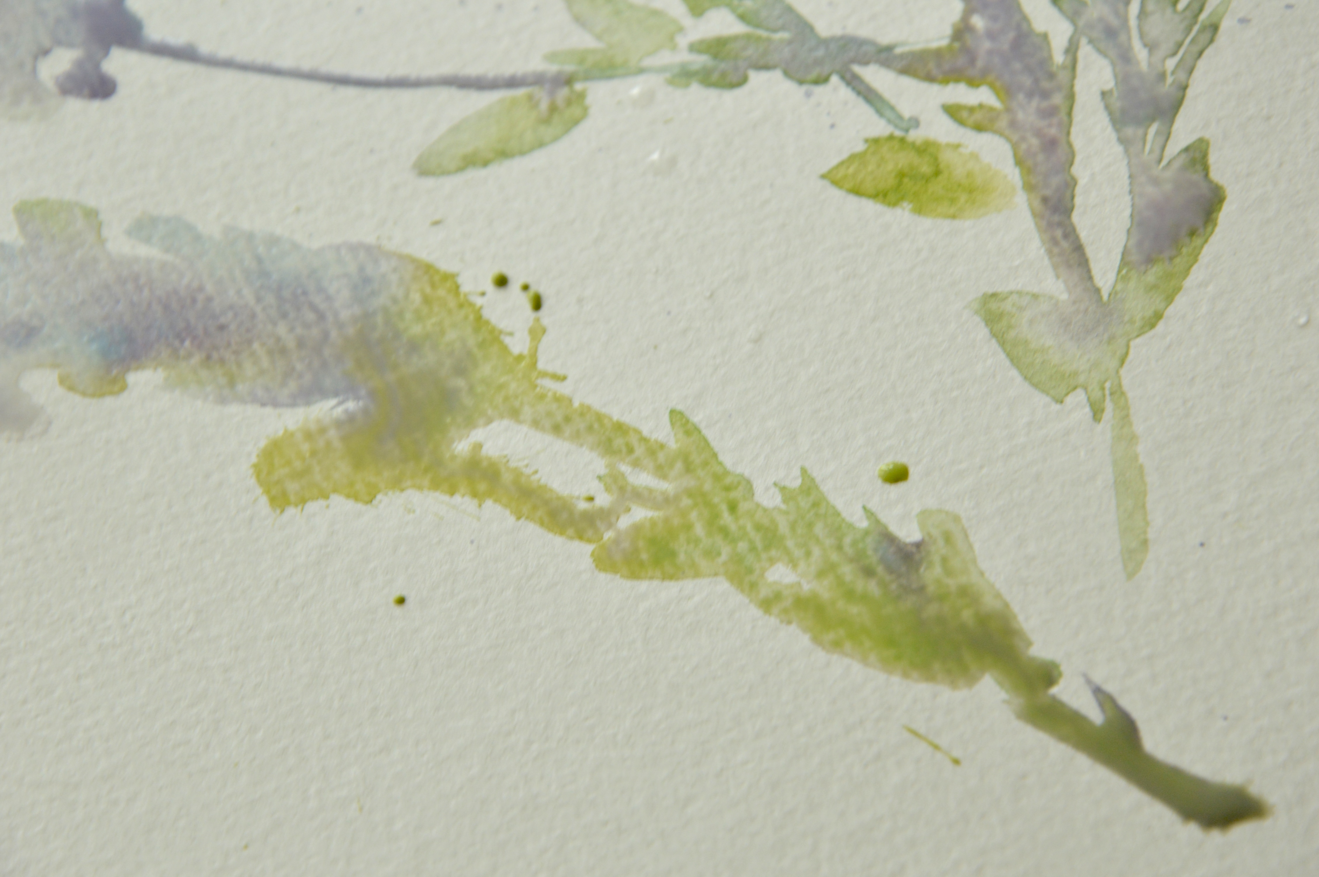 Lavender watercolor lesson setup